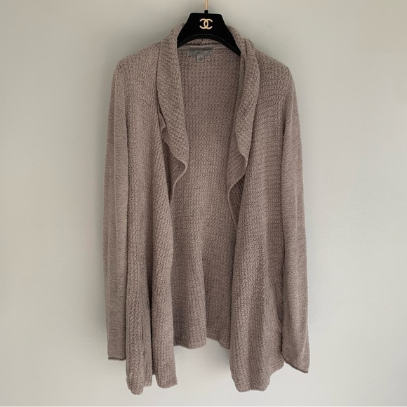 BAREFOOT DREAMS Cozychic Lite Coastal Cardi taupe beige size small - Picture 2 of 7